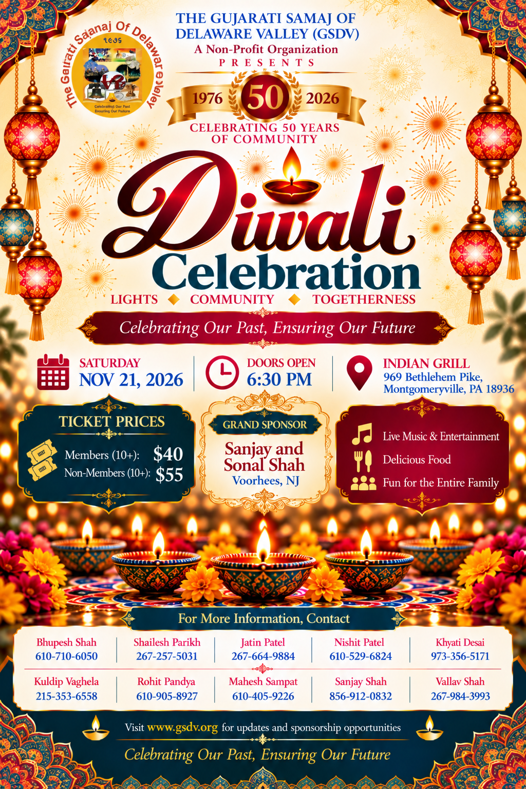 GSDV Diwali Celebration 2026 Flyer